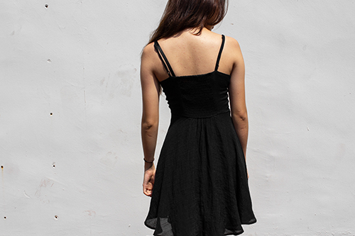 girl in Black Flowy Dress