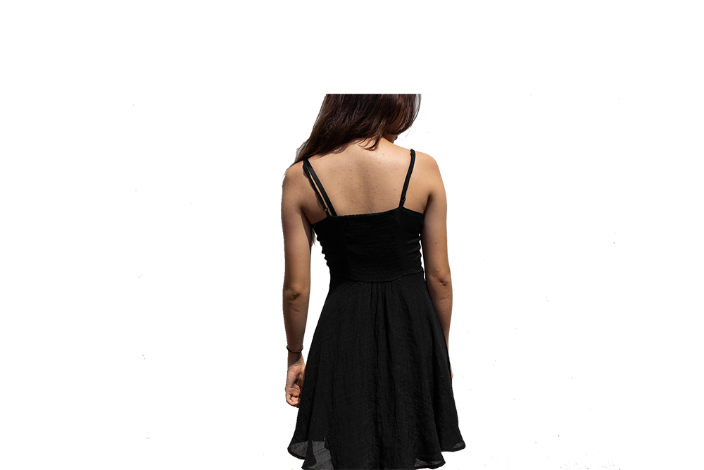 girl in Black Flowy Dress