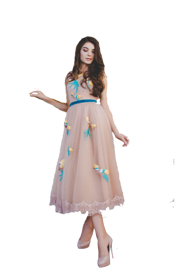 girl in pink flowy dress