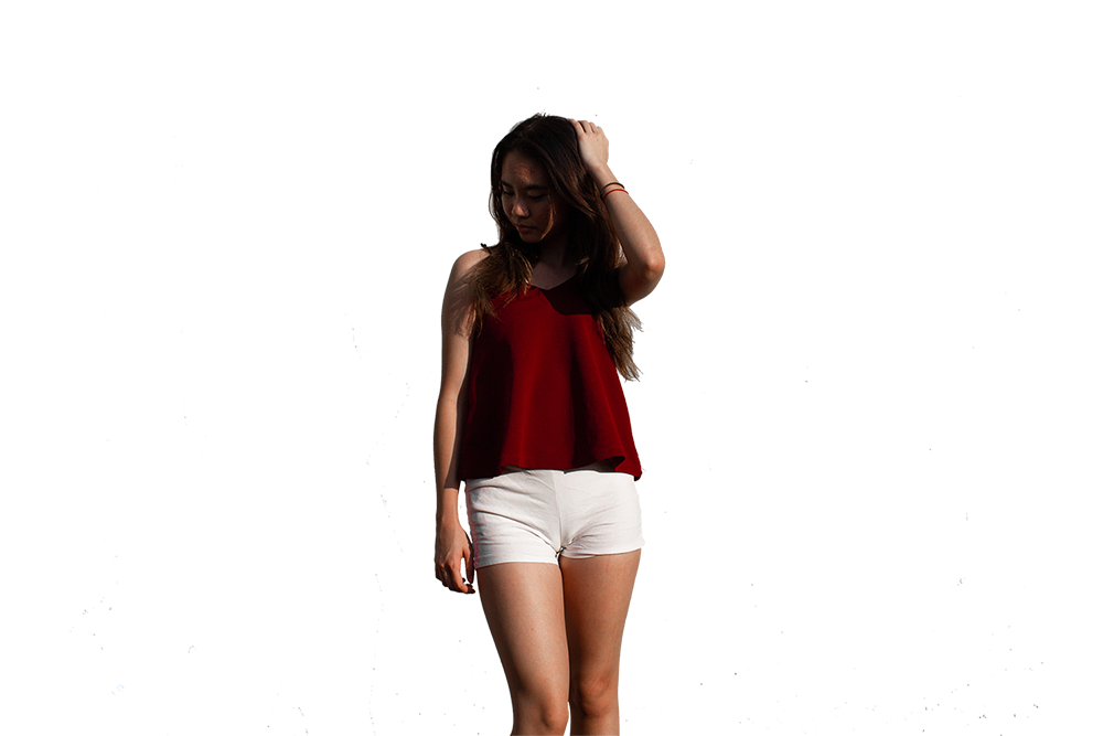 girl in red top